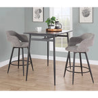 Counter Height Dining Table, Wood Top & Metal Legs, Seats 4 | Black/White, Chrome/Gold/Black
