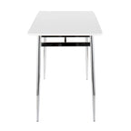 Counter Height Dining Table, Wood Top & Metal Legs, Seats 4 | Black/White, Chrome/Gold/Black