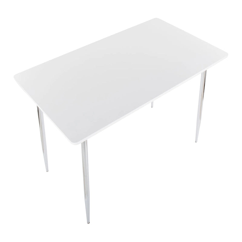 Counter Height Dining Table, Wood Top & Metal Legs, Seats 4 | Black/White, Chrome/Gold/Black