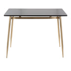 Counter Height Dining Table, Wood Top & Metal Legs, Seats 4 | Black/White, Chrome/Gold/Black