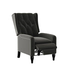 Charcoal Grey / Ruby Red / Navy Blue / Emerald Green Velvet Wingback Push Back Recliner Chair for 1
