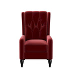 Charcoal Grey / Ruby Red / Navy Blue / Emerald Green Velvet Wingback Push Back Recliner Chair for 1