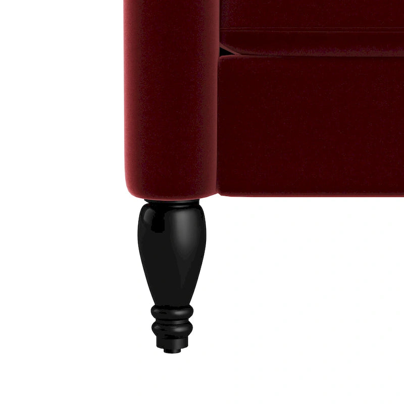 Charcoal Grey / Ruby Red / Navy Blue / Emerald Green Velvet Wingback Push Back Recliner Chair for 1