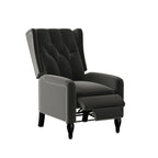 Charcoal Grey / Ruby Red / Navy Blue / Emerald Green Velvet Wingback Push Back Recliner Chair for 1