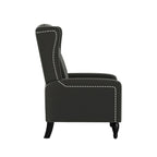 Charcoal Grey / Ruby Red / Navy Blue / Emerald Green Velvet Wingback Push Back Recliner Chair for 1
