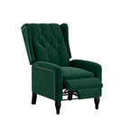 Charcoal Grey / Ruby Red / Navy Blue / Emerald Green Velvet Wingback Push Back Recliner Chair for 1