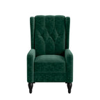 Charcoal Grey / Ruby Red / Navy Blue / Emerald Green Velvet Wingback Push Back Recliner Chair for 1