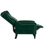 Charcoal Grey / Ruby Red / Navy Blue / Emerald Green Velvet Wingback Push Back Recliner Chair for 1