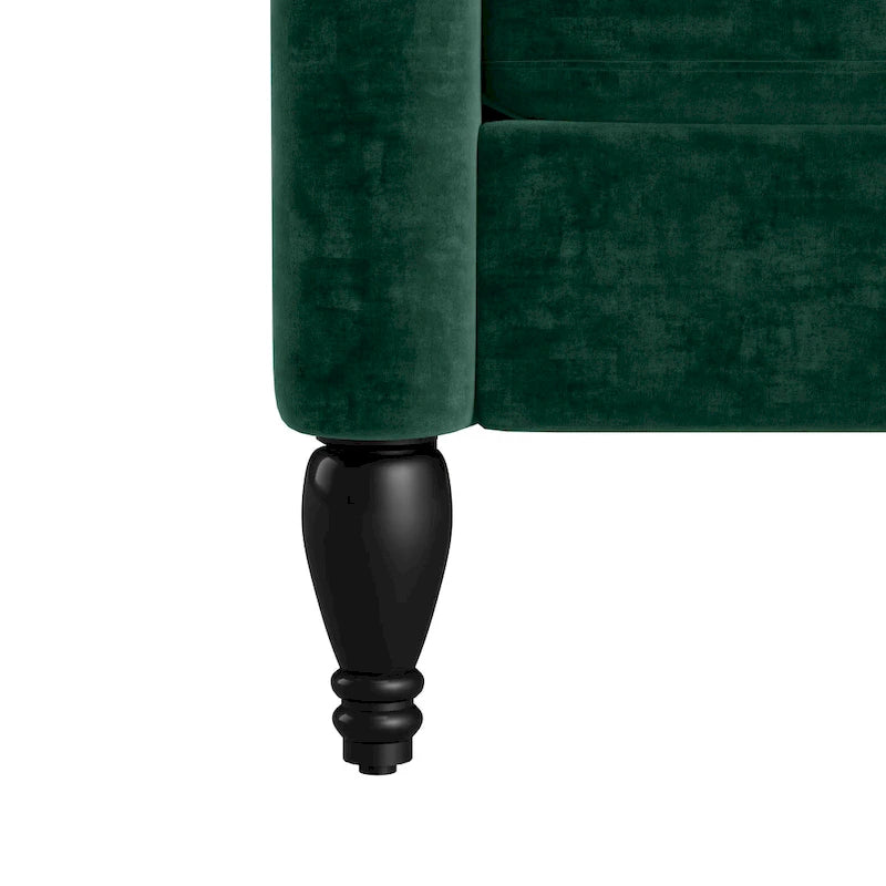 Charcoal Grey / Ruby Red / Navy Blue / Emerald Green Velvet Wingback Push Back Recliner Chair for 1