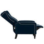 Charcoal Grey / Ruby Red / Navy Blue / Emerald Green Velvet Wingback Push Back Recliner Chair for 1