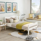 Solid Wood Platform Bed Frame with Headboard – White / Walnut / Espresso, For 1