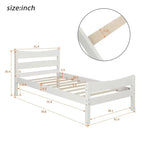 Solid Wood Platform Bed Frame with Headboard – White / Walnut / Espresso, For 1