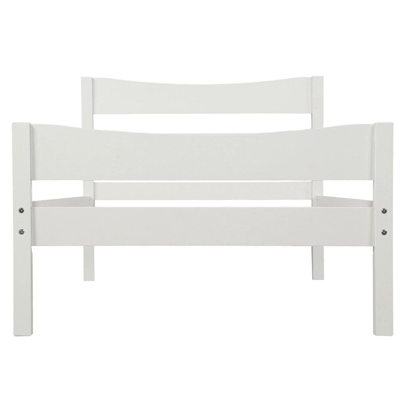 Solid Wood Platform Bed Frame with Headboard – White / Walnut / Espresso, For 1