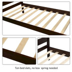 Solid Wood Platform Bed Frame with Headboard – White / Walnut / Espresso, For 1