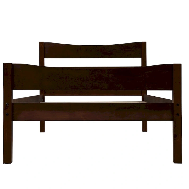 Solid Wood Platform Bed Frame with Headboard – White / Walnut / Espresso, For 1