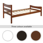 Solid Wood Platform Bed Frame with Headboard – White / Walnut / Espresso, For 1