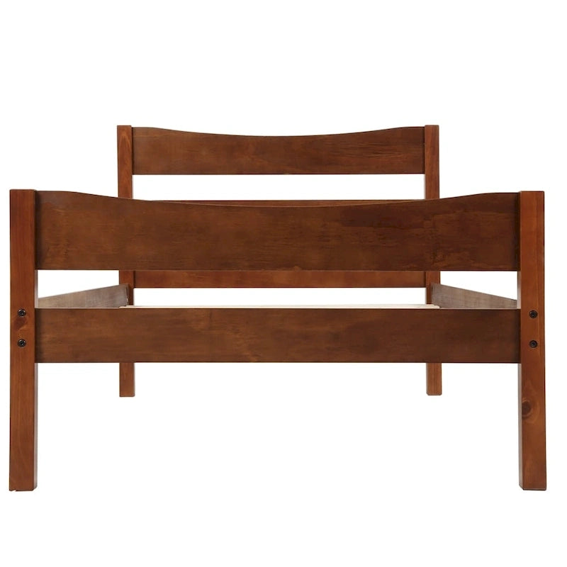 Solid Wood Platform Bed Frame with Headboard – White / Walnut / Espresso, For 1