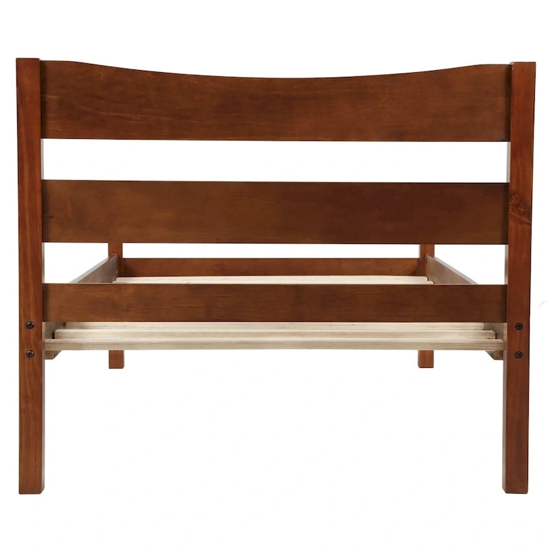Solid Wood Platform Bed Frame with Headboard – White / Walnut / Espresso, For 1