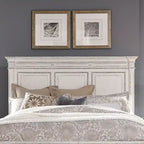 Antique White Queen Panel Headboard, Traditional Style, Single