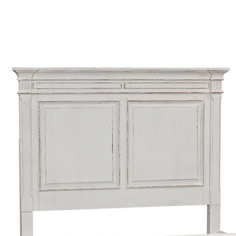 Antique White Queen Panel Headboard, Traditional Style, Single