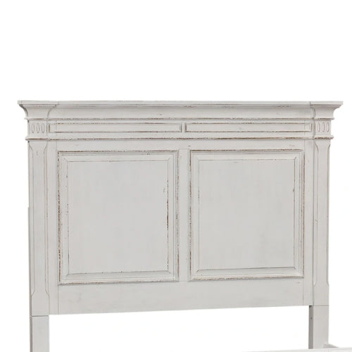 Antique White Queen Panel Headboard, Traditional Style, Single