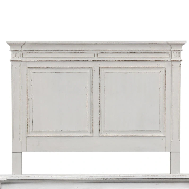 Antique White Queen Panel Headboard, Traditional Style, Single