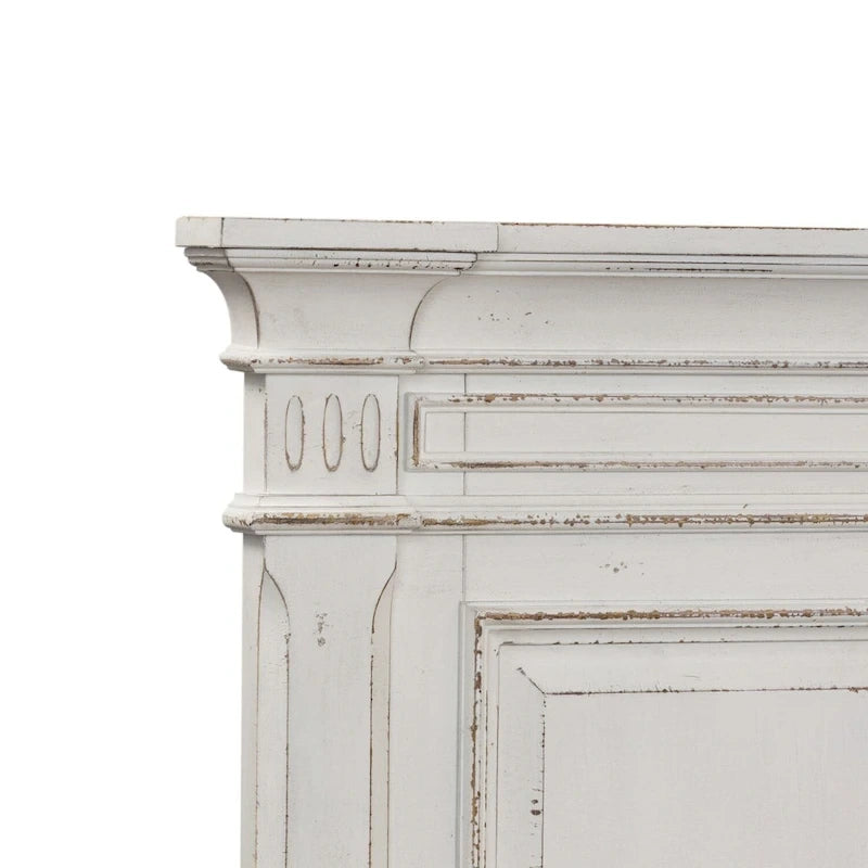 Antique White Queen Panel Headboard, Traditional Style, Single