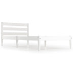 Brown / White Twin Platform Bed with Slatted Headboard, for 1