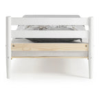 Brown / White Twin Platform Bed with Slatted Headboard, for 1