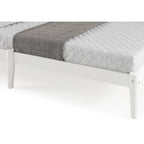 Brown / White Twin Platform Bed with Slatted Headboard, for 1