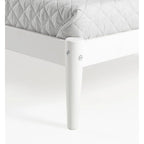 Brown / White Twin Platform Bed with Slatted Headboard, for 1
