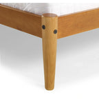Brown / White Twin Platform Bed with Slatted Headboard, for 1