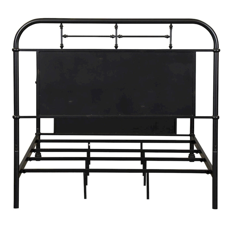 Distressed Full-Size Metal Headboard – Vintage Style, Fits 1–2