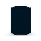 2-Piece Corner Wardrobe Closet with Hanging Rods & Drawers (Brown / White / Midnight Blue)