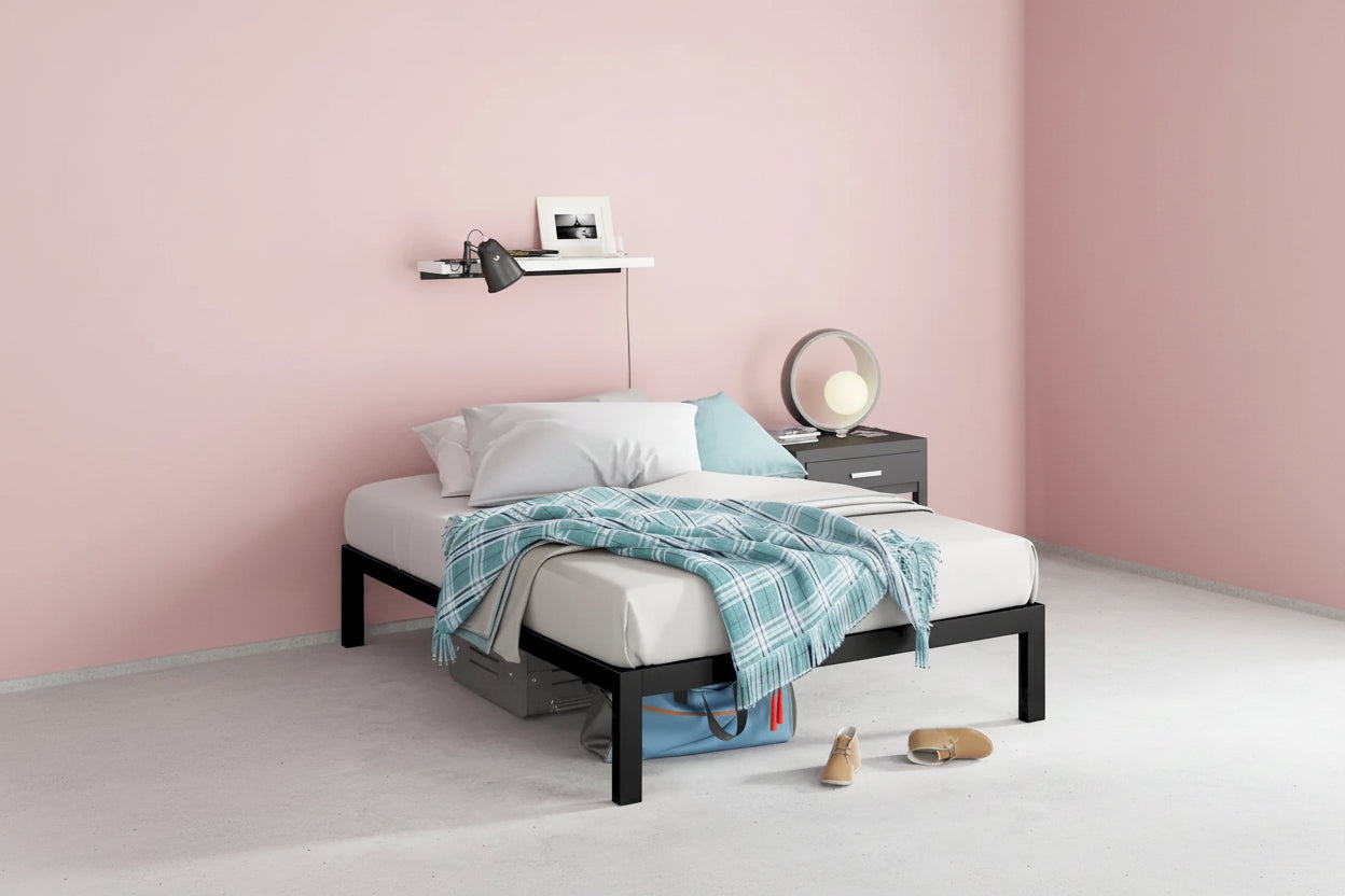 Priage by ZINUS Black Metal Platform Bed Frame