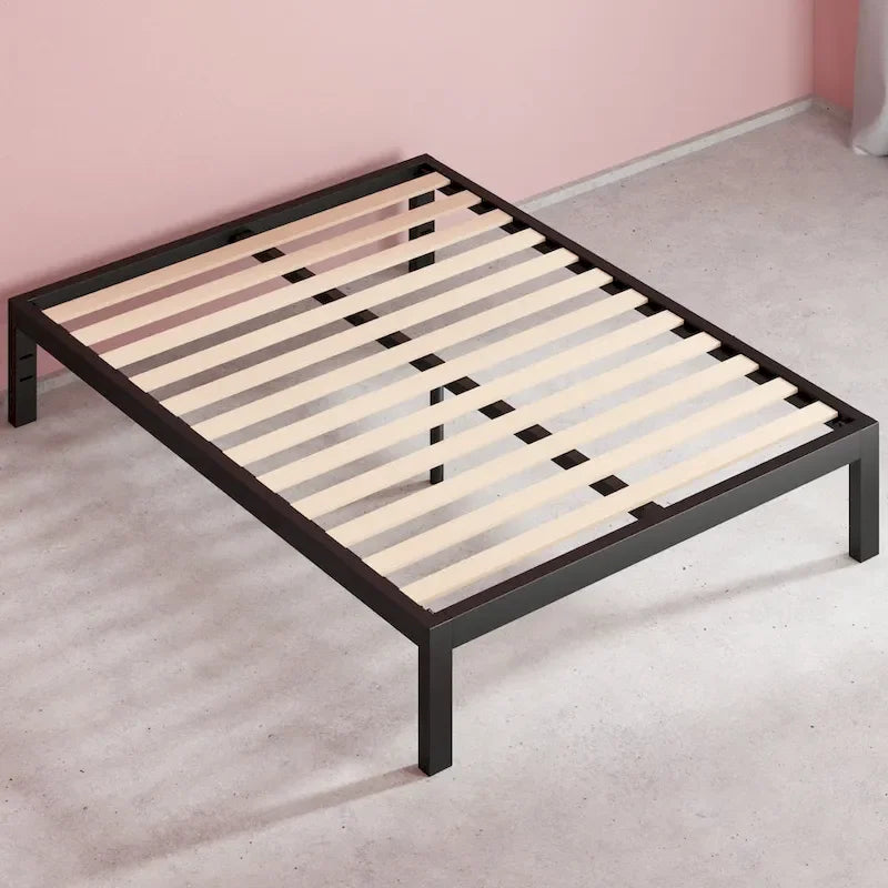 Black Metal Platform Bed Frame, 1–2 Person, Twin/Full/Queen/King