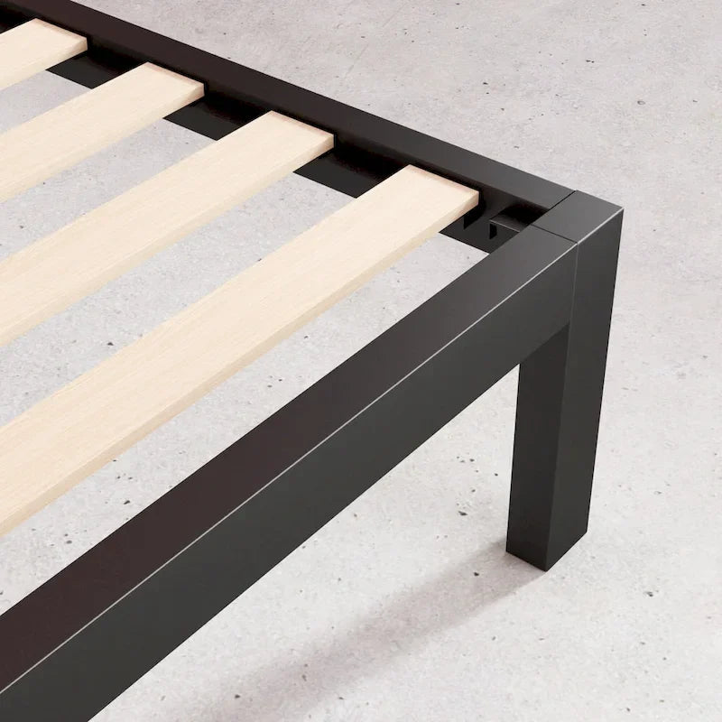 Black Metal Platform Bed Frame, 1–2 Person, Twin/Full/Queen/King
