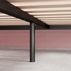 Black Metal Platform Bed Frame, 1–2 Person, Twin/Full/Queen/King