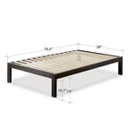 Black Metal Platform Bed Frame, 1–2 Person, Twin/Full/Queen/King