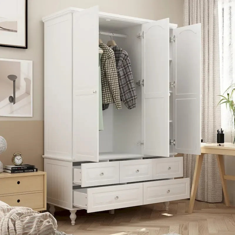 White & Dark Brown Sliding Door Wardrobe with Mirror, 70.9" Tall, 1-2 Person
