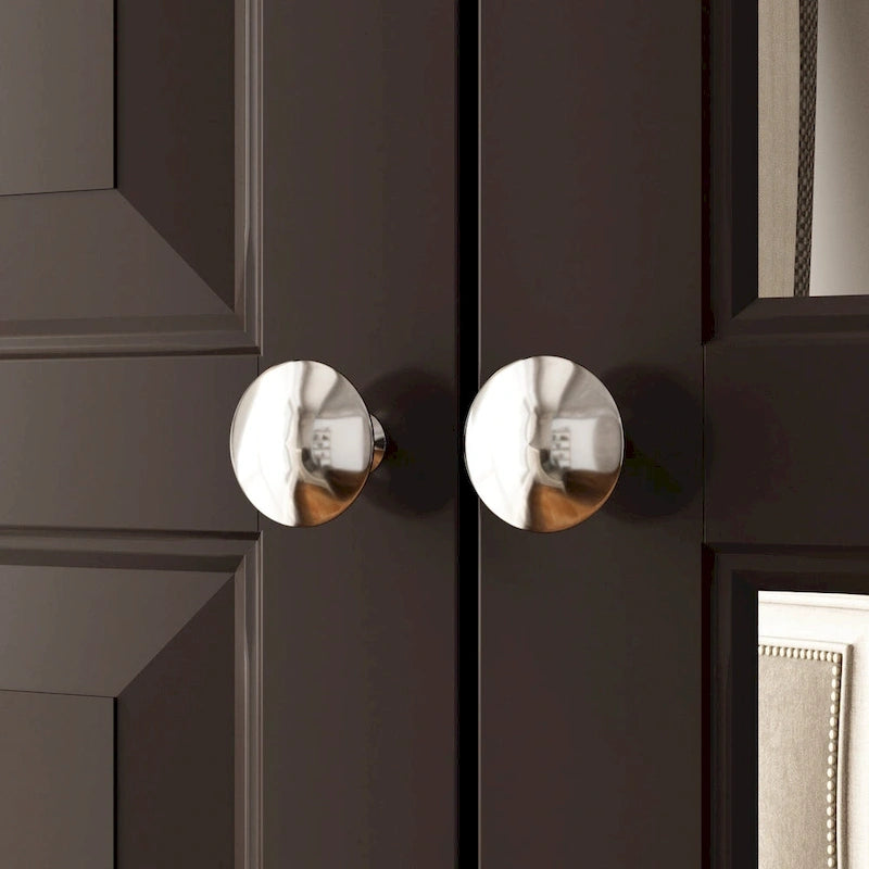 White & Dark Brown Sliding Door Wardrobe with Mirror, 70.9" Tall, 1-2 Person