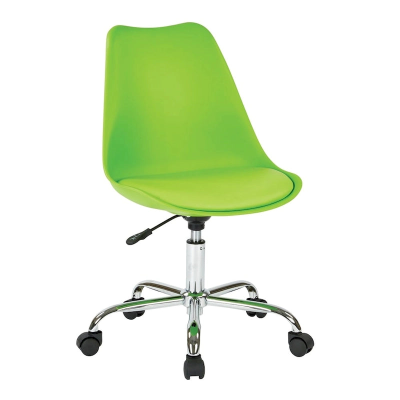 Swivel Office Chair with Fabric Seat – Single, Green / Teal / Red / White / Purple