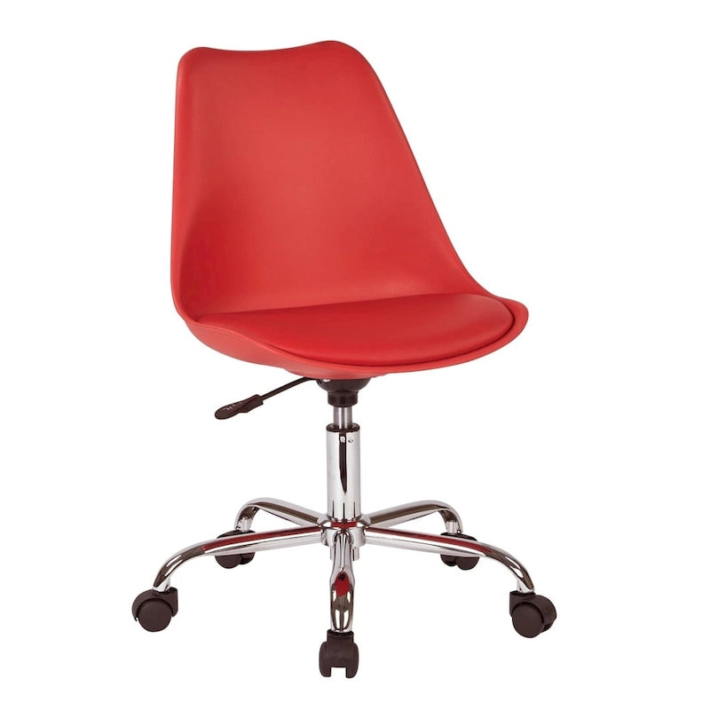 Swivel Office Chair with Fabric Seat – Single, Green / Teal / Red / White / Purple
