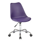 Swivel Office Chair with Fabric Seat – Single, Green / Teal / Red / White / Purple
