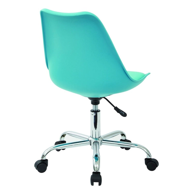 Swivel Office Chair with Fabric Seat – Single, Green / Teal / Red / White / Purple