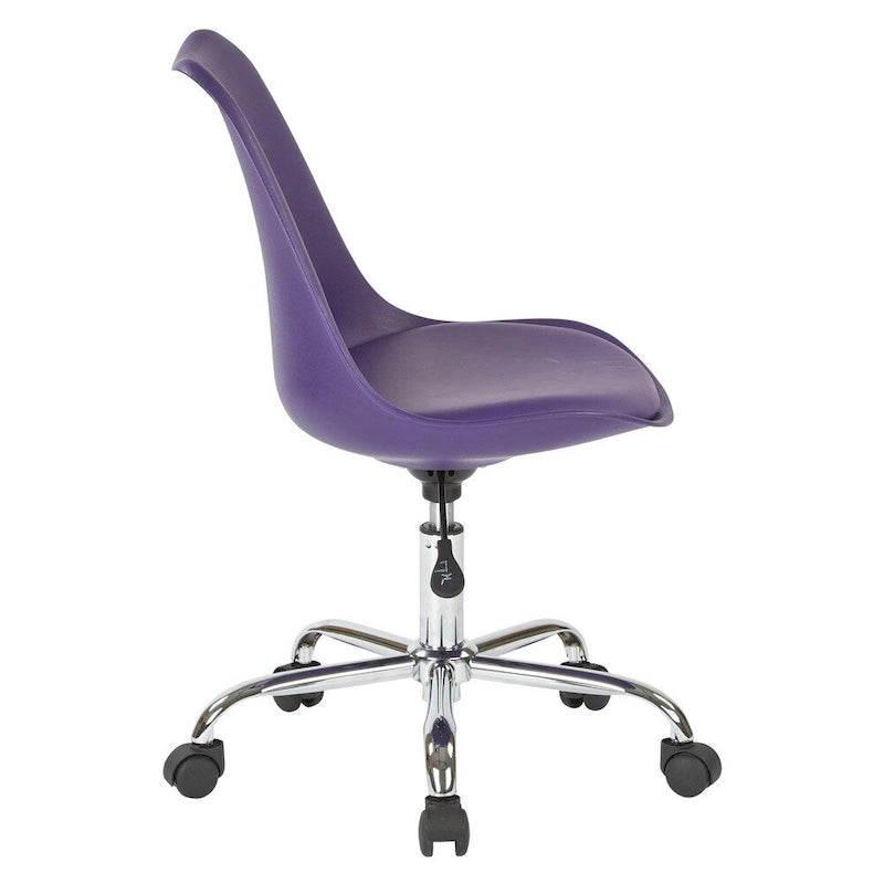 Swivel Office Chair with Fabric Seat – Single, Green / Teal / Red / White / Purple