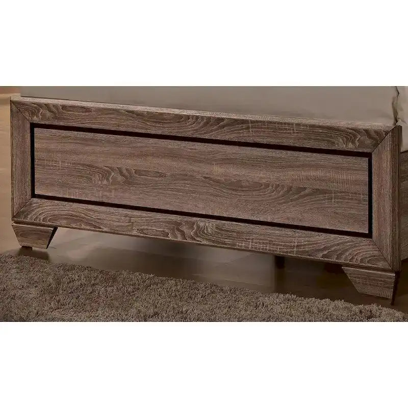 Washed Taupe Wood Grain Bed with Storage Drawers – Queen / King / Cal King