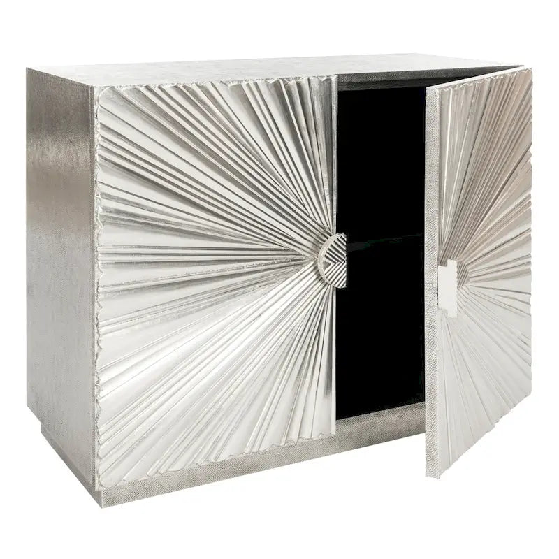 Silver Sunburst 2-Door Storage Chest
