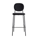 White / Black Boucle Bar & Counter Height Stools, Set of 2