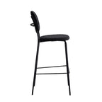 White / Black Boucle Bar & Counter Height Stools, Set of 2